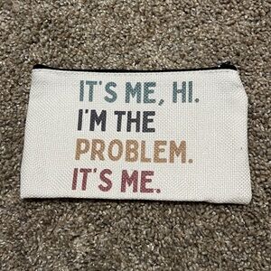 Multicolor Text Canvas Pouch
